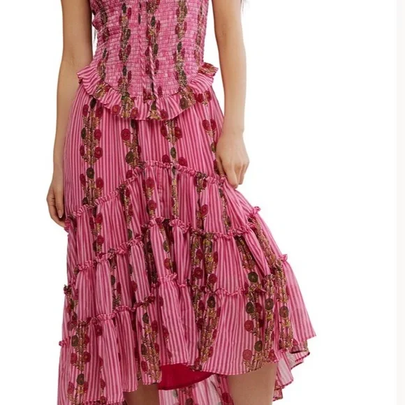 Free People Pink Floral High-Low Sundress - Picture 3 of 5